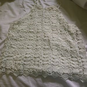 White Lace Crop Top